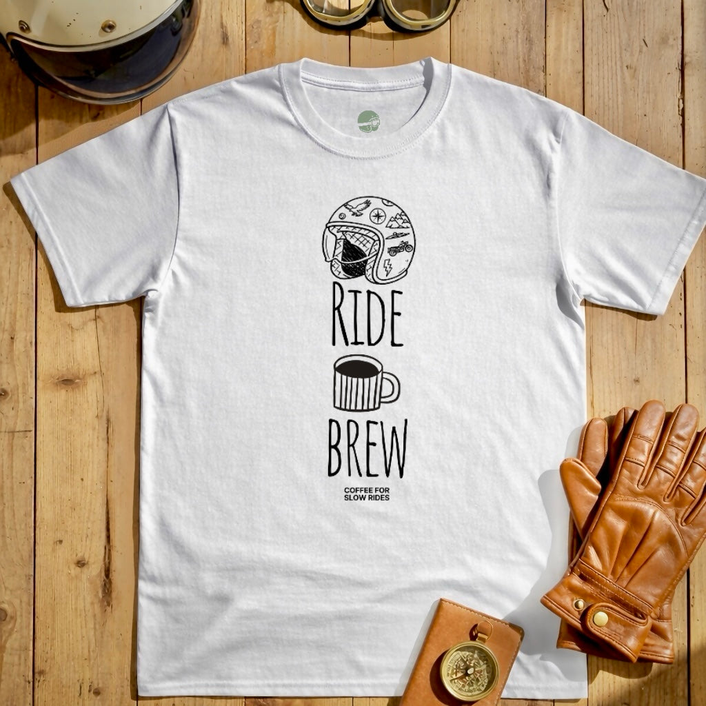 RIDE BREW in Black Cotton T-shirt