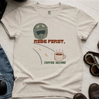 RIDE FIRST, COFFEE SECOND Cotton T-shirt