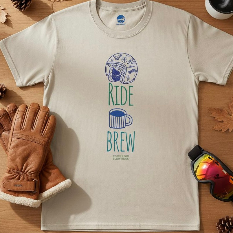 RIDE BREW in Colour Print Cotton T-shirt